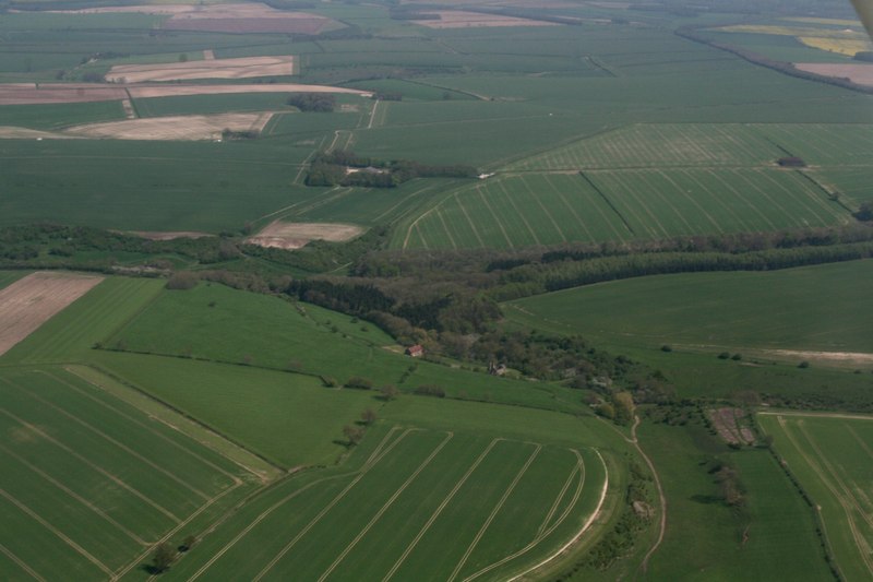 Aerial view of the British landscape and its ancient field patterns